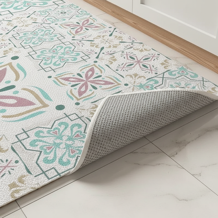 Tapis Cuisine pastel carreaux de ciment antidérapant