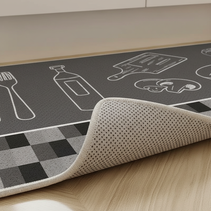 VIKAMA 1/2 Piece Kitchen Floor Mat Strip can be Cut Crystal Velvet Floor Mat Dirt Resistant Non-Slip Foot Mat - gallery 2