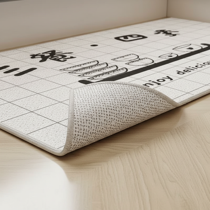 Tapis Cuisine blanc carreaux antidérapant