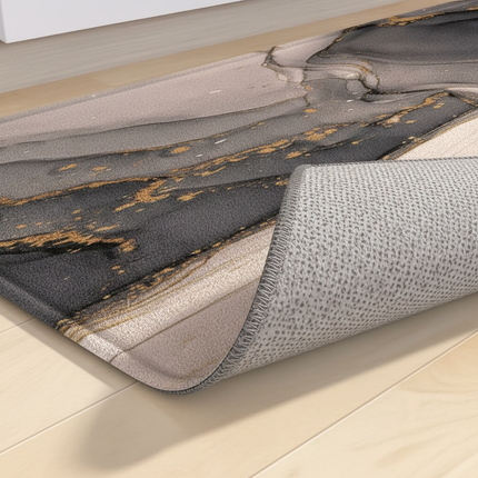 Tapis Cuisine Marbré doré antidérapant