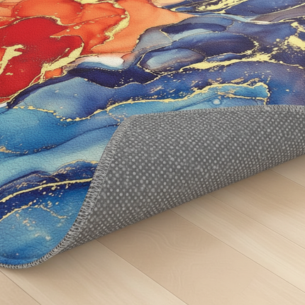 Tapis Cuisine abstrait multicolore antidérapant