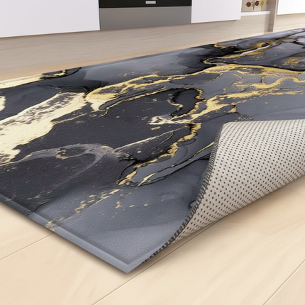 Tapis Cuisine marbré gris or antidérapant