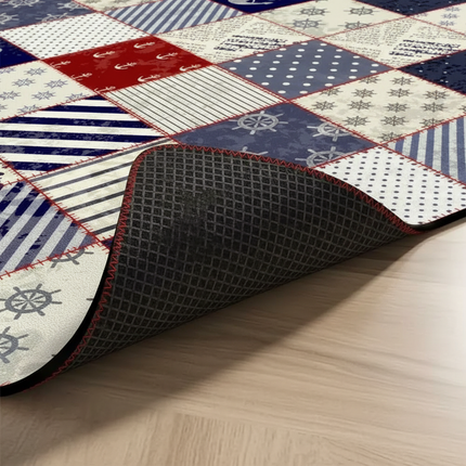 Tapis Cuisine Patchwork Marin Antidérapant