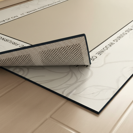 Tapis Cuisine beige design antidérapant