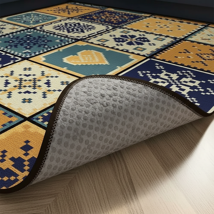 Tapis Cuisine patchwork coloré antidérapant original