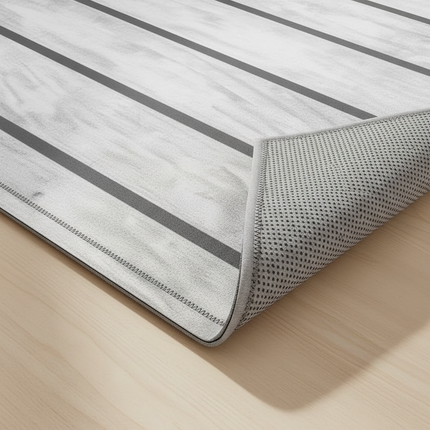 Tapis Cuisine gris planches bois design