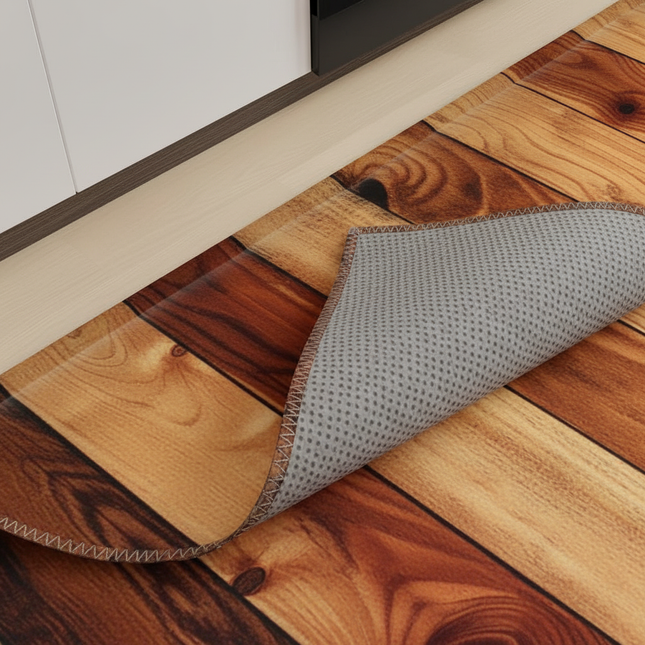 Wood Plank Stripe Color Pattern Home Kitchen Floor Mat Door Front Decoration Floor Mat - gallery 2