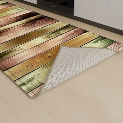 Tapis Cuisine bois multicolore design