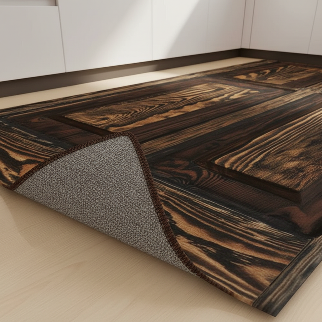 Wood Plank Stripe Color Pattern Home Kitchen Floor Mat Door Front Decoration Floor Mat - gallery 2