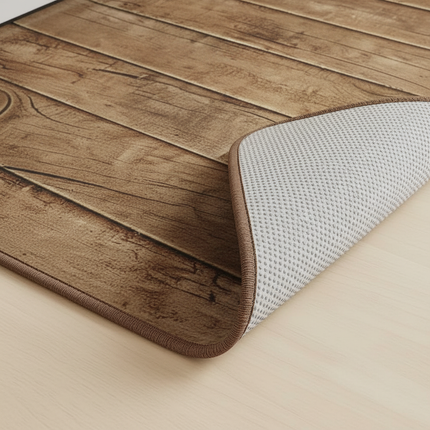 Tapis Cuisine motif bois rustique design
