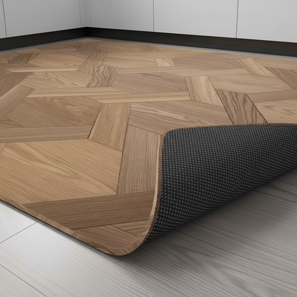 Tapis Cuisine motif parquet antidérapant
