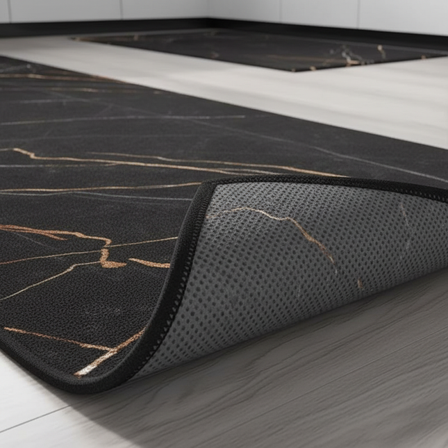 Kitchen Carpet Waterproof PVC Floor Mat Marble Pattern Leather Mats Modern Rug Anti-Slip Long Strip Area Mat Home Decor Rugs - gallery 2