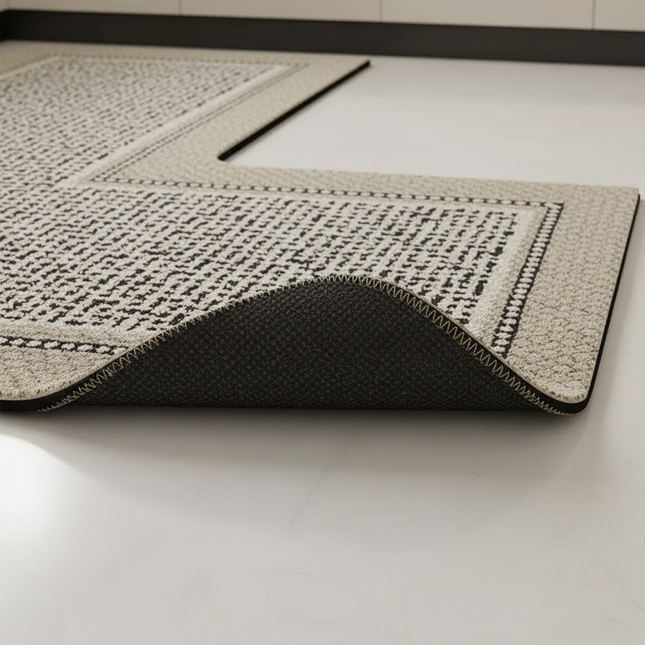 Kitchen Floor Rug Diatomite Mud L-shaped Pvc Soft Floor Mats Super Non-slip Absorbent Washable Home Decoration Carpet 주방바닥매트 - gallery 2