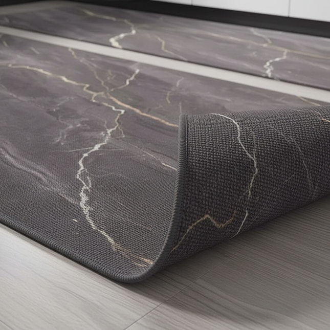 Kitchen Carpet Waterproof PVC Floor Mat Marble Pattern Leather Mats Modern Rug Anti-Slip Long Strip Area Mat Home Decor Rugs - gallery 2
