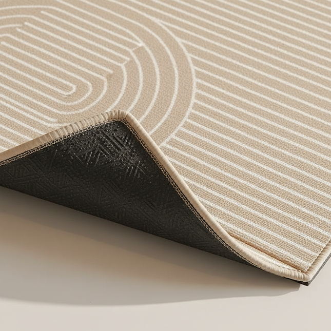Kitchen Carpet Beige Mat Pvc Waterproof Solid Color Long Strip Rug Oil-proof Leather Foot Mats Floor Non-slip Washable - gallery 2
