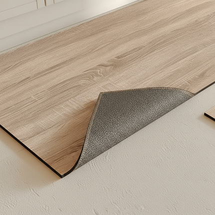 Tapis Cuisine beige effet bois antidérapant