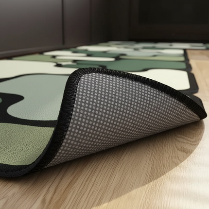 Tapis Cuisine formes irrégulières verts design