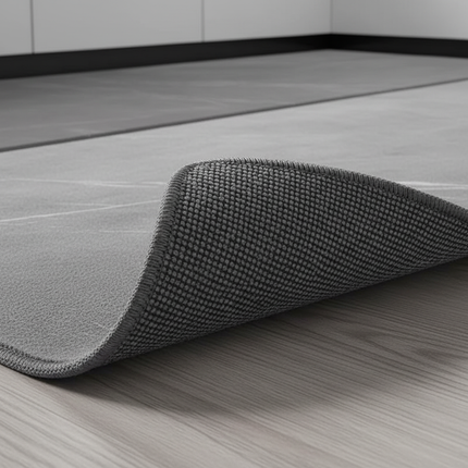 Tapis Cuisine gris marbre antidérapant moderne