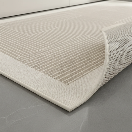 Tapis Cuisine beige géométrique antidérapant décoratif