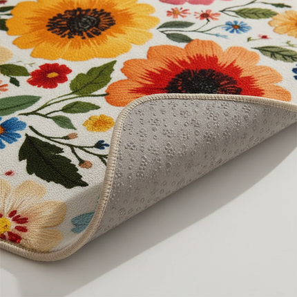 Tapis Cuisine floral coloré lavable lumineux