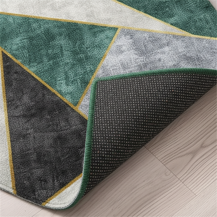Tapis Cuisine géométrique vert/gris moderne