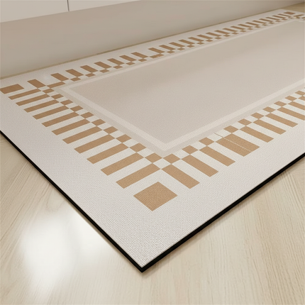 Tapis Cuisine beige géométrique lavable pratique
