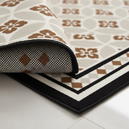 Tapis Cuisine motif carreaux antidérapant vintage