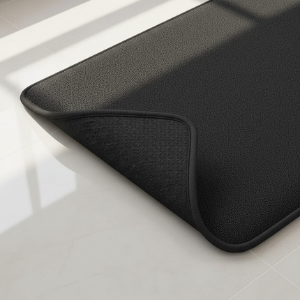 Tapis Cuisine noir forme L antidérapant