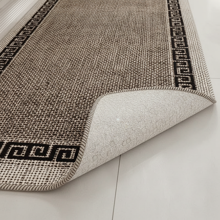 Tapis Cuisine beige motif grec antidérapant