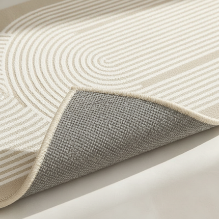 Tapis Cuisine beige géométrique antidérapant confortable