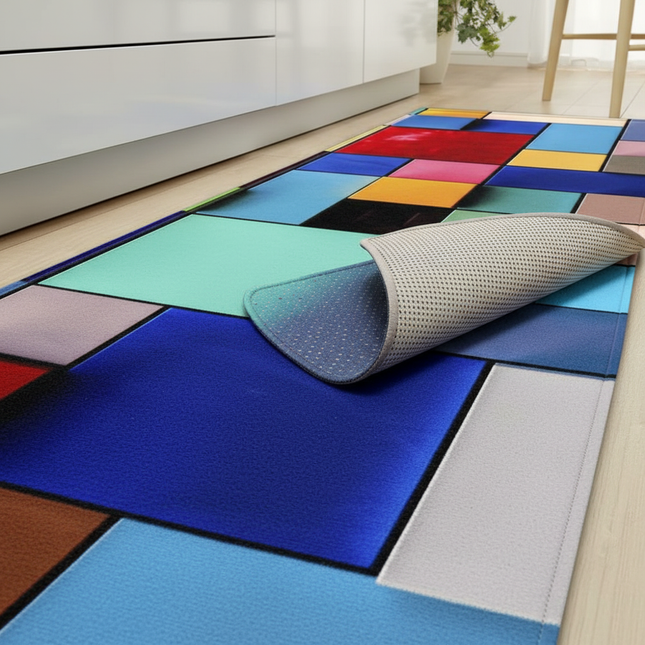 Plaid Kitchen Mat Home Living Room Balcony Bedroom Floor Decoration 3D Carpet House Hallway Entrance Door Bath Non-Slip Foot Rug - gallery 2