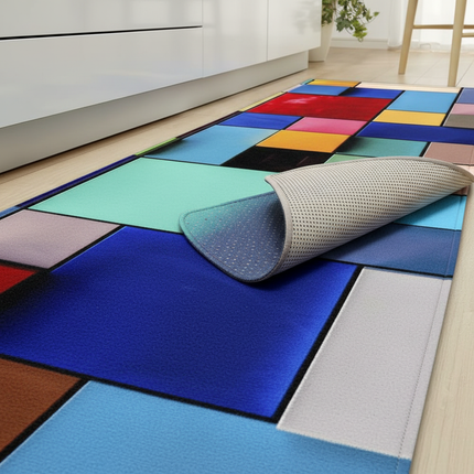 Plaid Kitchen Mat Home Living Room Balcony Bedroom Floor Decoration 3D Carpet House Hallway Entrance Door Bath Non-Slip Foot Rug - gallery 2