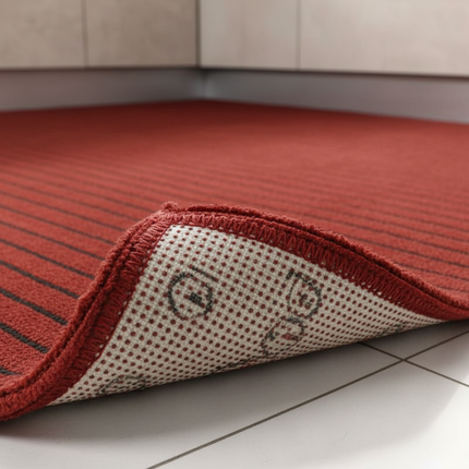 Tapis Cuisine bordeaux rayé antidérapant