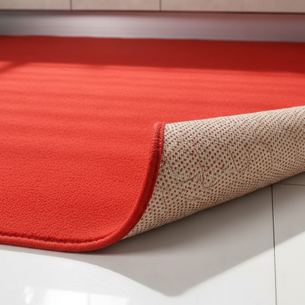 Tapis Cuisine rouge uni antidérapant