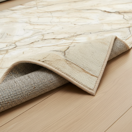Tapis Cuisine motif marbre beige antidérapant