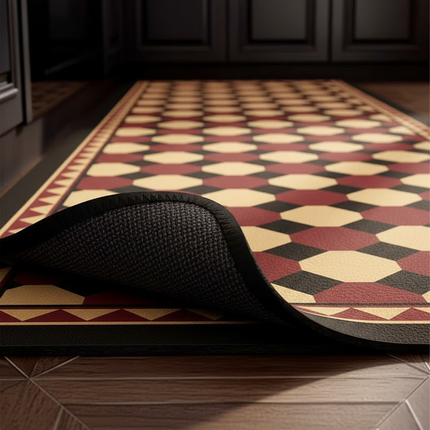 Tapis Cuisine motif géométrique rétro antidérapant