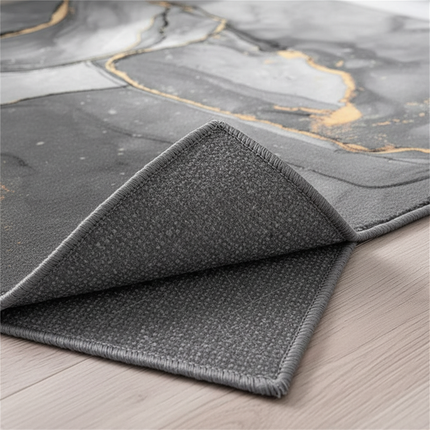 Tapis Cuisine marbre gris doré moderne