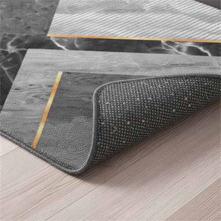 Tapis Cuisine marbre géométrique antidérapant