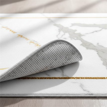 Tapis Cuisine marbre doré antidérapant