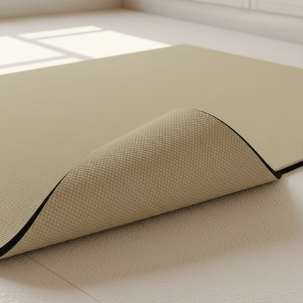 Tapis Cuisine beige uni antidérapant minimaliste