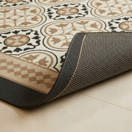 Tapis Cuisine motif carreaux rétro antidérapant vintage