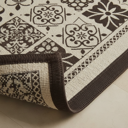 Tapis Cuisine Rétro Noir et Blanc Antidérapant