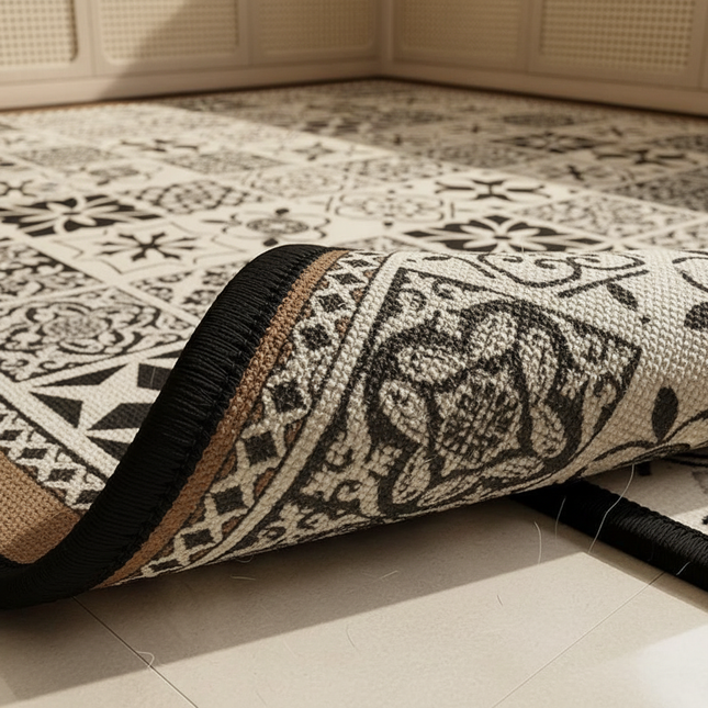 Carpet for Kitchen Pvc Floor Mat Large Size Waterproof Non-slip Carpets Leather Anti-oil Foot Mats Retro Home Decoration Rug - gallery 2