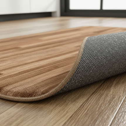 2PC Original Wood Color Trendy Imitation Wood Grain Non-Slip Insulation Mat Kitchen Rug Absorbent Floor Rectangular Carpet - gallery 2