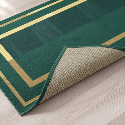 Tapis Cuisine vert doré moderne antidérapant