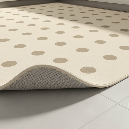 Tapis Cuisine Crème Pois Antidérapant