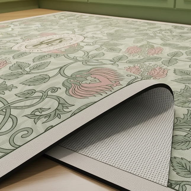 Kitchen Floor Mat Leather Pvc Carpet Waterproof Oil-proof Foot Mats Home Decoration Flower Floral Rug Кухонный Ковер 주방바닥매트 - gallery 2