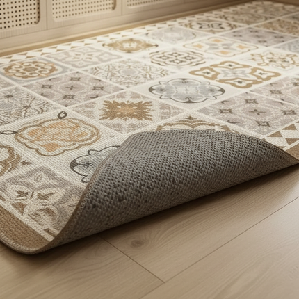 Carpet for Kitchen Pvc Floor Mat Large Size Waterproof Non-slip Carpets Leather Anti-oil Foot Mats Retro Home Decoration Rug - gallery 2