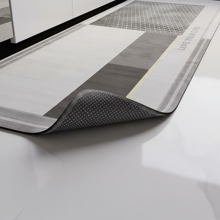 Rug for Kitchen Floor Mat Runner Long Carpet PVC Waterproof Leather Foot Mats Anti-slip Carpets Gray Home Decor Rugs 주방 카펫 - gallery 2