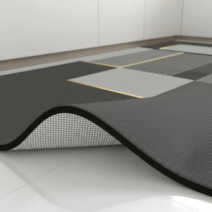 Tapis Cuisine géométrique gris imperméable